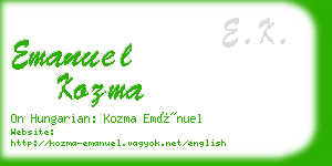 emanuel kozma business card